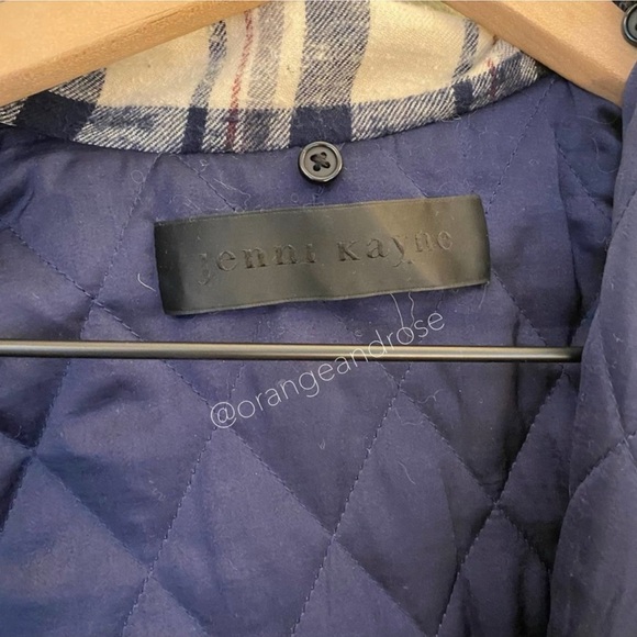 Jenni Kayne Blue Plaid Puffer Quilted Soft Silk Lined Zip Up Bomber Jacket M - Picture 4 of 5